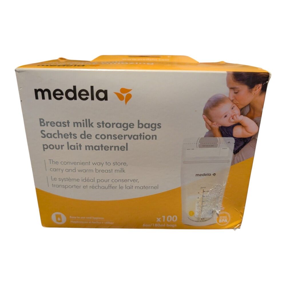 Medela Breast Milk Storage Bags 6oz/180ml-100 Count Box New
